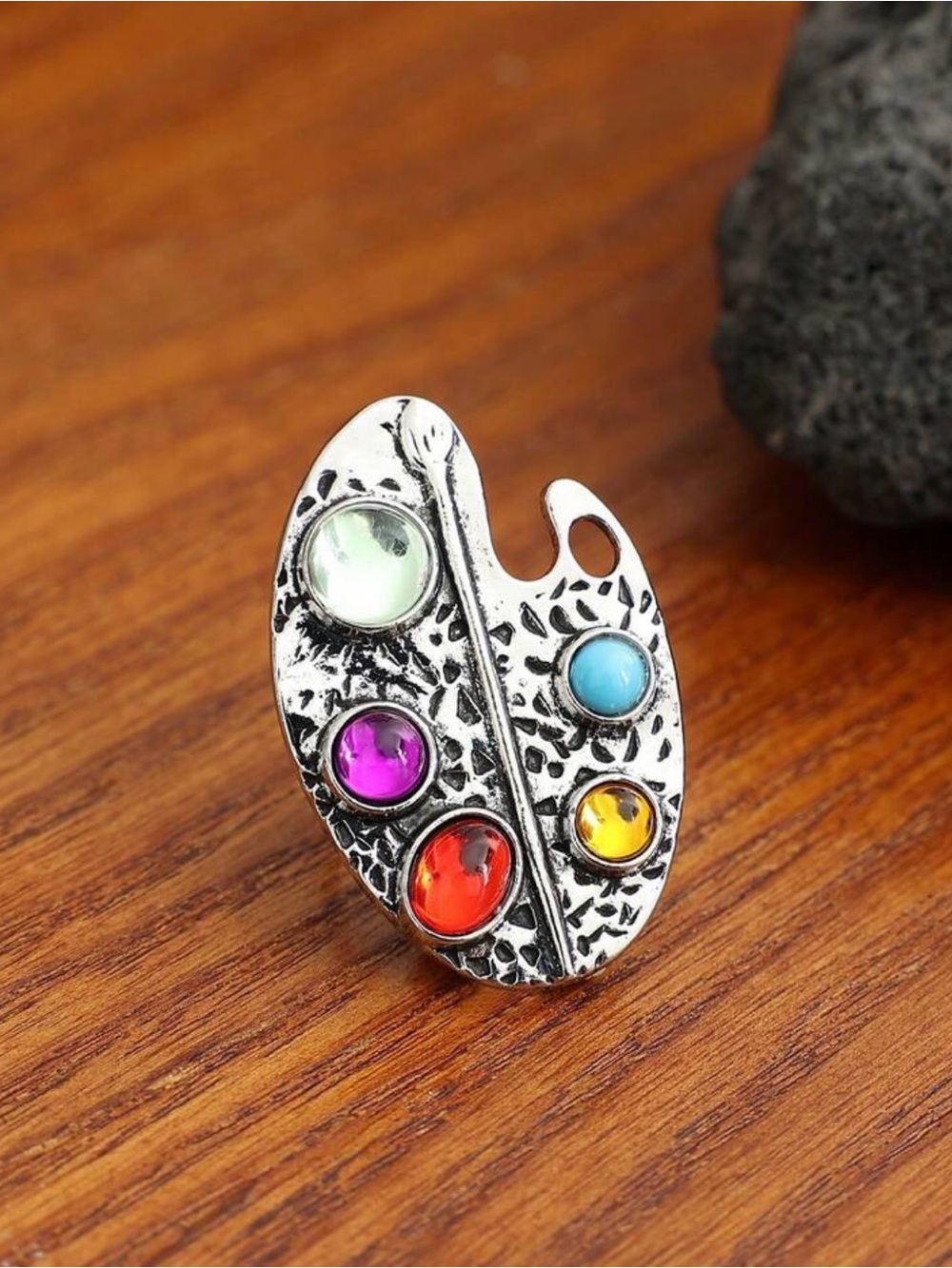 Vintage Painting Color Palette Ring